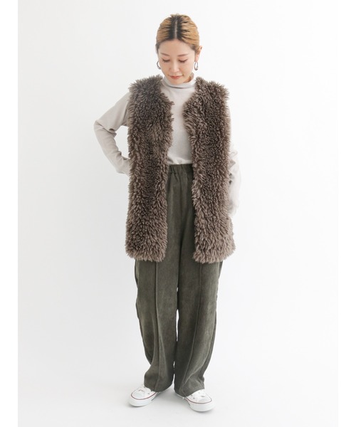 Samansa Mos2 blue(サマンサモスモスブルー)の「メロウタートルプルオーバー(Tシャツ/カットソー・レディース・ブラック/ライトベージュ/オフホワイト・LARGE/MEDIUM)」の9枚目の写真