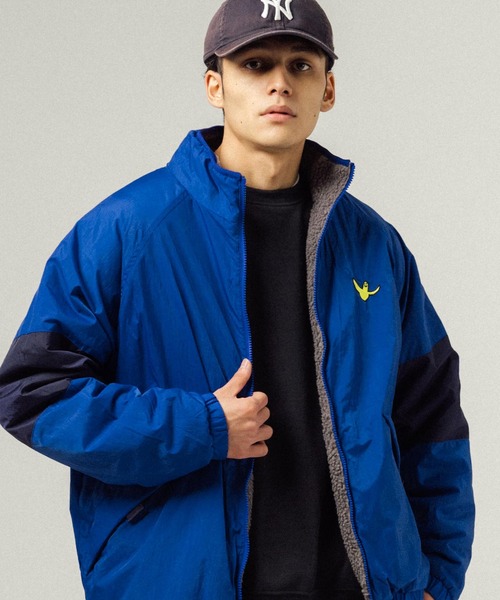 (What it isNt)ART BY MARKGONZALES(ワットイットイズント)の「Mark Gonzales オーバーサイズ リバーシブルスタンドカラーボアフリースジャケット(ブルゾン・メンズ・ベージュ/ブルー/グレー/オフホワイト/ブラック・M/L/XL)」の10枚目の写真
