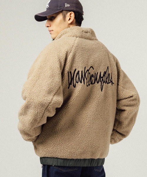 (What it isNt)ART BY MARKGONZALES(ワットイットイズント)の「Mark Gonzales オーバーサイズ リバーシブルスタンドカラーボアフリースジャケット(ブルゾン・メンズ・ベージュ/ブルー/グレー/オフホワイト/ブラック・M/L/XL)」の21枚目の写真