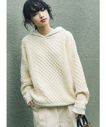 haco! | かわいげもかっこよさも！スウェットとニットのいいとこどりケーブルニットパーカー YEAH RIGHT!! for haco!(パーカー)