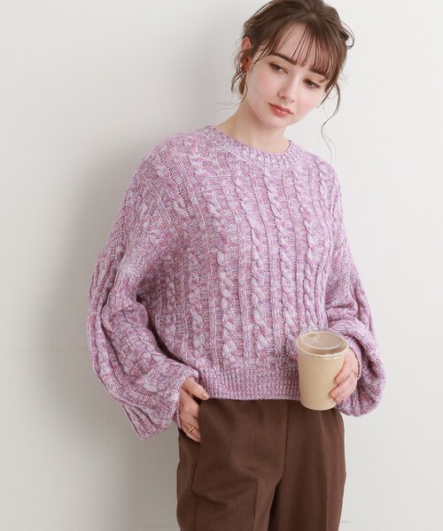 Cutie Blonde（キューティーブロンド）の「◆MIXラメケーブルニットプルオーバー（ニット/セーター・レディース・ピンク系/グレー/ブルー/レモンイエロー・00）」の19枚目の写真