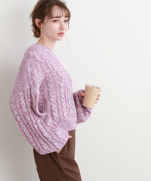 Cutie Blonde（キューティーブロンド）の「◆MIXラメケーブルニットプルオーバー（ニット/セーター・レディース・ピンク系/グレー/ブルー/レモンイエロー・00）」の20枚目の写真