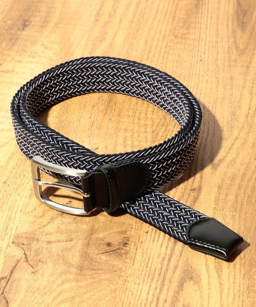 FORECAST（フォーキャスト）の「【FORECAST】ストレッチメッシュベルト シルバーバックル フェイクレザー ギフト 7002（ベルト・メンズ・ネイビー/レッド/ブラック・FREE）」の2枚目の写真