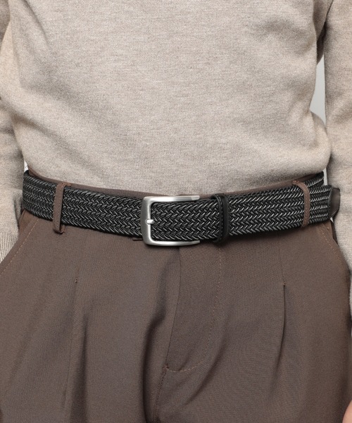 FORECAST（フォーキャスト）の「【FORECAST】ストレッチメッシュベルト シルバーバックル フェイクレザー ギフト 7002（ベルト・メンズ・ネイビー/レッド/ブラック・FREE）」の5枚目の写真