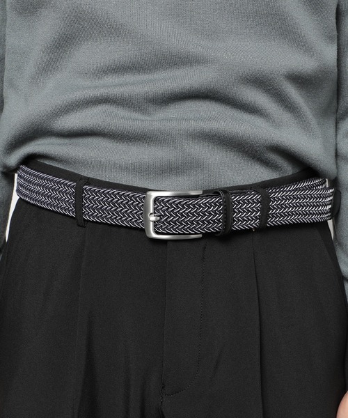 FORECAST（フォーキャスト）の「【FORECAST】ストレッチメッシュベルト シルバーバックル フェイクレザー ギフト 7002（ベルト・メンズ・ネイビー/レッド/ブラック・FREE）」の6枚目の写真