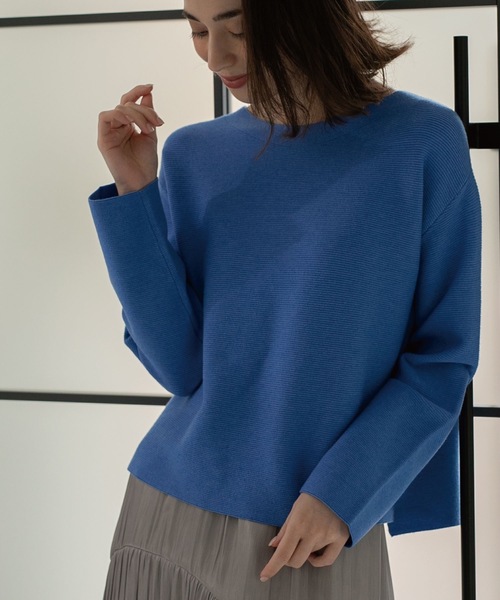 OPAQUE.CLIP（オペークドットクリップ）の「◆ファインゲージ ボートネックニット（ニット/セーター・レディース・グレー系4/ホワイト系8/イエロー/グレー系その他/ベージュ/ブルー・40/36/38/42/34）」の6枚目の写真