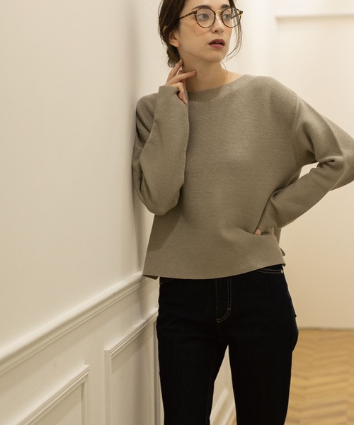 OPAQUE.CLIP（オペークドットクリップ）の「◆ファインゲージ ボートネックニット（ニット/セーター・レディース・グレー系4/ホワイト系8/イエロー/グレー系その他/ベージュ/ブルー・40/36/38/42/34）」の18枚目の写真