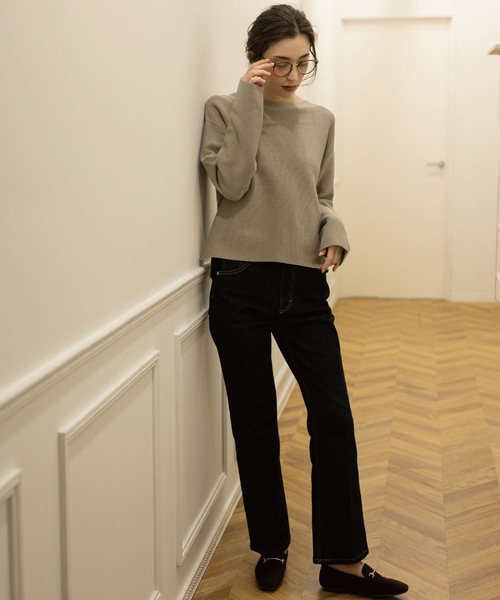 OPAQUE.CLIP（オペークドットクリップ）の「◆ファインゲージ ボートネックニット（ニット/セーター・レディース・グレー系4/ホワイト系8/イエロー/グレー系その他/ベージュ/ブルー・40/36/38/42/34）」の20枚目の写真