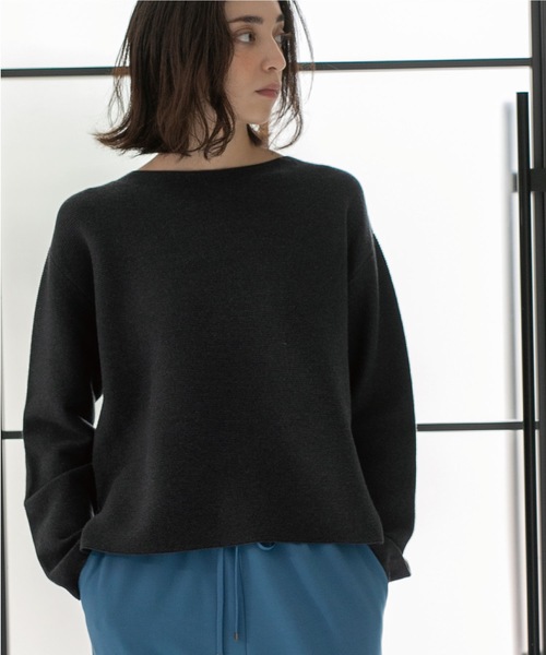 OPAQUE.CLIP（オペークドットクリップ）の「◆ファインゲージ ボートネックニット（ニット/セーター・レディース・グレー系4/ホワイト系8/イエロー/グレー系その他/ベージュ/ブルー・40/36/38/42/34）」の11枚目の写真