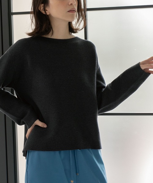 OPAQUE.CLIP（オペークドットクリップ）の「◆ファインゲージ ボートネックニット（ニット/セーター・レディース・グレー系4/ホワイト系8/イエロー/グレー系その他/ベージュ/ブルー・40/36/38/42/34）」の12枚目の写真