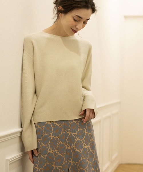 OPAQUE.CLIP（オペークドットクリップ）の「◆ファインゲージ ボートネックニット（ニット/セーター・レディース・グレー系4/ホワイト系8/イエロー/グレー系その他/ベージュ/ブルー・40/36/38/42/34）」の7枚目の写真