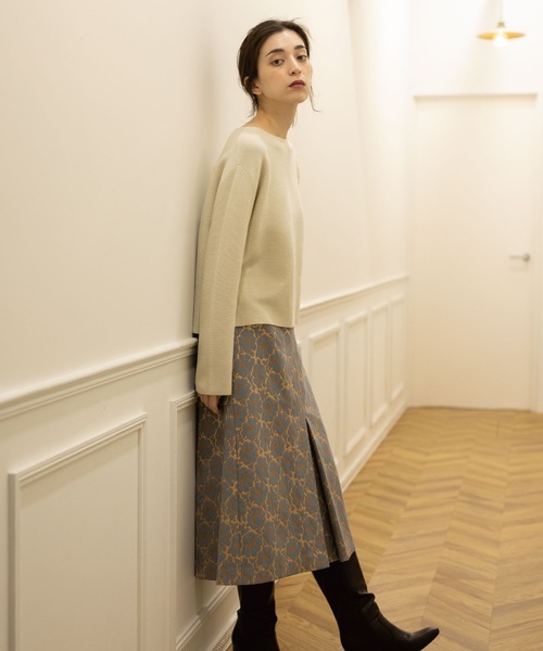 OPAQUE.CLIP（オペークドットクリップ）の「◆ファインゲージ ボートネックニット（ニット/セーター・レディース・グレー系4/ホワイト系8/イエロー/グレー系その他/ベージュ/ブルー・40/36/38/42/34）」の8枚目の写真