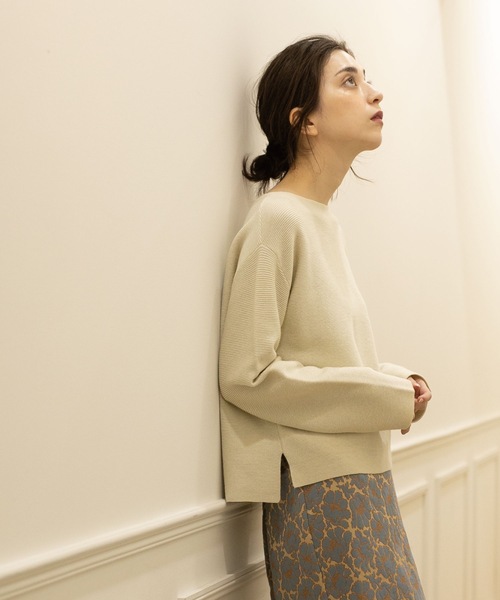 OPAQUE.CLIP（オペークドットクリップ）の「◆ファインゲージ ボートネックニット（ニット/セーター・レディース・グレー系4/ホワイト系8/イエロー/グレー系その他/ベージュ/ブルー・40/36/38/42/34）」の9枚目の写真