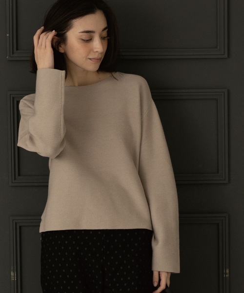 OPAQUE.CLIP（オペークドットクリップ）の「◆ファインゲージ ボートネックニット（ニット/セーター・レディース・グレー系4/ホワイト系8/イエロー/グレー系その他/ベージュ/ブルー・40/36/38/42/34）」の22枚目の写真