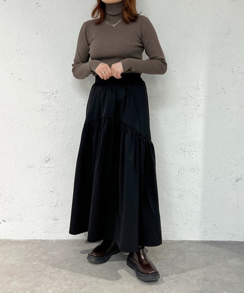 apres jour mignon(アプレジュールミニョン)の「ボリュームデザインスカート【ZOZOTOWN限定アイテム】(スカート・レディース・ブラック/ベージュ・X-LARGE/MEDIUM/SMALL)」の14枚目の写真