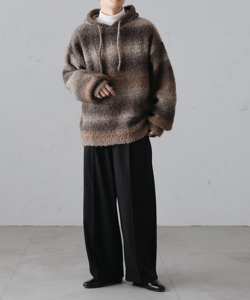 epnok（エプノック）の「グラデーションルーズニットパーカー（ニット/セーター・メンズ・グレー/オレンジ/ブラウン/グリーン・LARGE/MEDIUM/SMALL）」の10枚目の写真