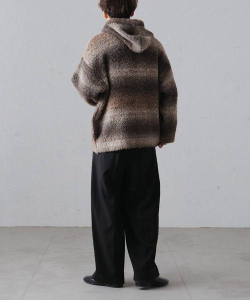 epnok（エプノック）の「グラデーションルーズニットパーカー（ニット/セーター・メンズ・グレー/オレンジ/ブラウン/グリーン・LARGE/MEDIUM/SMALL）」の12枚目の写真