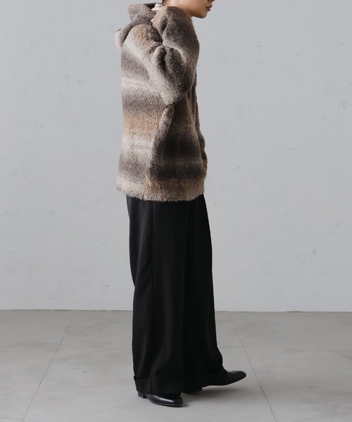 epnok（エプノック）の「グラデーションルーズニットパーカー（ニット/セーター・メンズ・グレー/オレンジ/ブラウン/グリーン・LARGE/MEDIUM/SMALL）」の11枚目の写真