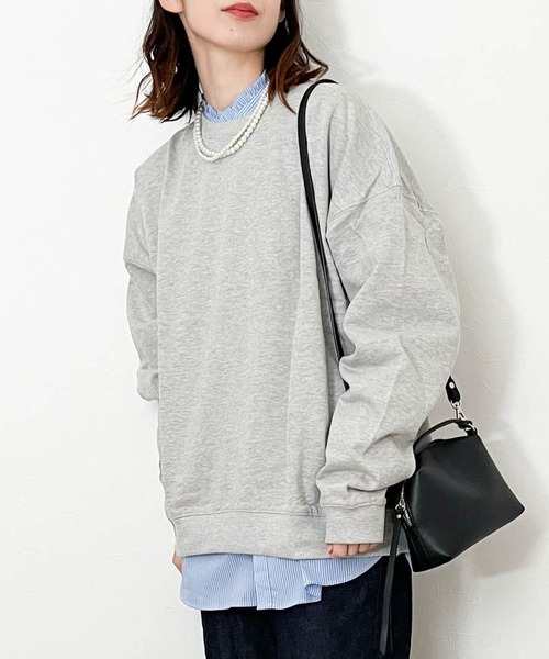 Anytime Songs（エニータイムソングス）の「裏起毛ルーズフィットクルーネック（スウェット・メンズ・ネイビー/杢グレー/アッシュ/グリーン/ブラック/オフホワイト・MEDIUM/X-LARGE/LARGE）」の4枚目の写真