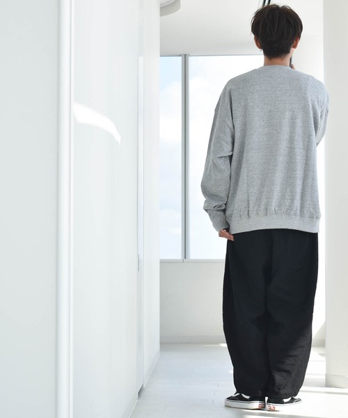 Anytime Songs（エニータイムソングス）の「裏起毛ルーズフィットクルーネック（スウェット・メンズ・ネイビー/杢グレー/アッシュ/グリーン/ブラック/オフホワイト・MEDIUM/X-LARGE/LARGE）」の13枚目の写真