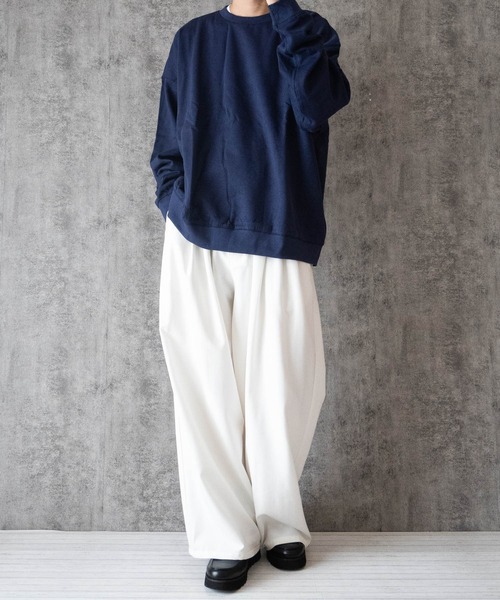 Anytime Songs（エニータイムソングス）の「裏起毛ルーズフィットクルーネック（スウェット・メンズ・ネイビー/杢グレー/アッシュ/グリーン/ブラック/オフホワイト・MEDIUM/X-LARGE/LARGE）」の16枚目の写真