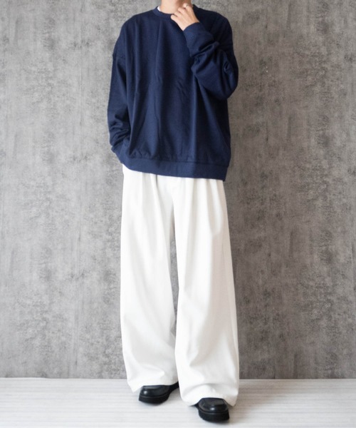 Anytime Songs（エニータイムソングス）の「裏起毛ルーズフィットクルーネック（スウェット・メンズ・ネイビー/杢グレー/アッシュ/グリーン/ブラック/オフホワイト・MEDIUM/X-LARGE/LARGE）」の21枚目の写真