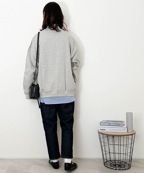 Anytime Songs（エニータイムソングス）の「裏起毛ルーズフィットクルーネック（スウェット・メンズ・ネイビー/杢グレー/アッシュ/グリーン/ブラック/オフホワイト・MEDIUM/X-LARGE/LARGE）」の12枚目の写真