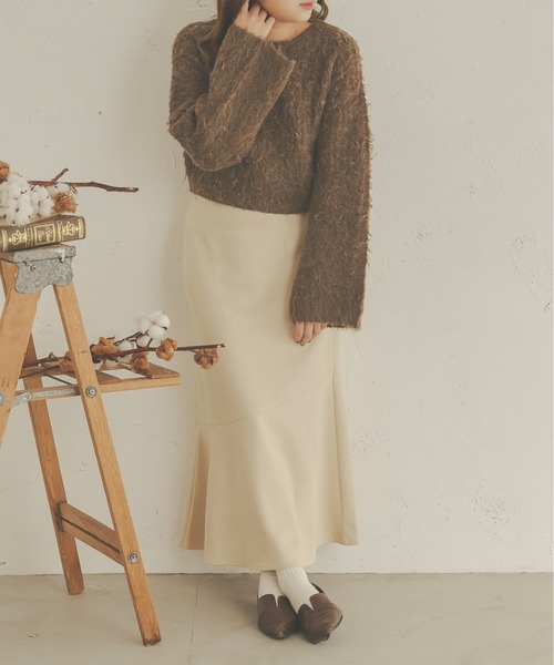 Ambre Neige(アンブルネージュ)の「メランジシャギーフレアニット/【WEB/EC限定商品】(ニット/セーター・レディース・ダークブラウン/ライトグリーン/アイボリー/ライトブラウン・FREE)」の14枚目の写真