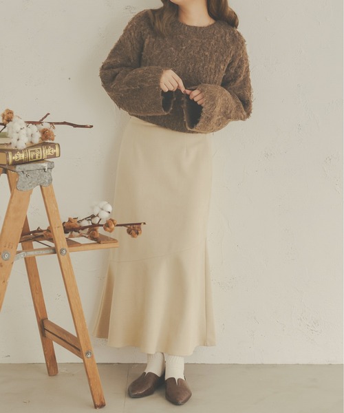 Ambre Neige(アンブルネージュ)の「メランジシャギーフレアニット/【WEB/EC限定商品】(ニット/セーター・レディース・ダークブラウン/ライトグリーン/アイボリー/ライトブラウン・FREE)」の13枚目の写真