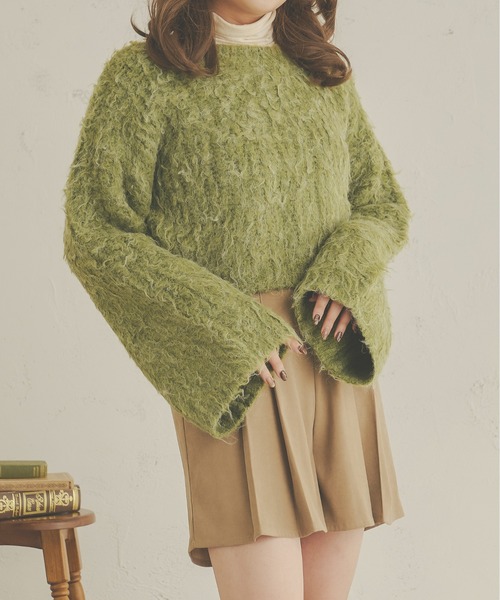 Ambre Neige(アンブルネージュ)の「メランジシャギーフレアニット/【WEB/EC限定商品】(ニット/セーター・レディース・ダークブラウン/ライトグリーン/アイボリー/ライトブラウン・FREE)」の15枚目の写真