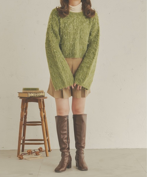 Ambre Neige(アンブルネージュ)の「メランジシャギーフレアニット/【WEB/EC限定商品】(ニット/セーター・レディース・ダークブラウン/ライトグリーン/アイボリー/ライトブラウン・FREE)」の21枚目の写真