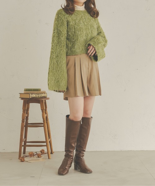 Ambre Neige(アンブルネージュ)の「メランジシャギーフレアニット/【WEB/EC限定商品】(ニット/セーター・レディース・ダークブラウン/ライトグリーン/アイボリー/ライトブラウン・FREE)」の18枚目の写真