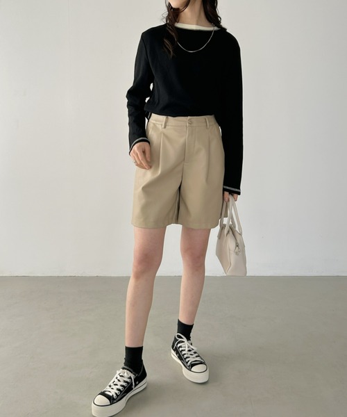 CLEA(クレア)の「配色カラーステッチワッフルオーバーカットソー(Tシャツ/カットソー・レディース・アイボリー/ブラック/ホワイト/カーキ・FREE)」の15枚目の写真