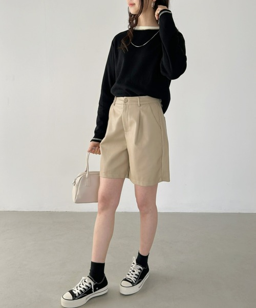 CLEA(クレア)の「配色カラーステッチワッフルオーバーカットソー(Tシャツ/カットソー・レディース・アイボリー/ブラック/ホワイト/カーキ・FREE)」の14枚目の写真