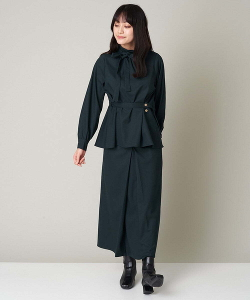 A de a.v.v（アードアー・ヴェ・ヴェ）の「［SET UP対応］センターボックスタックナロースカート（スカート・レディース・グリーン/ブラック・36/38）」の5枚目の写真