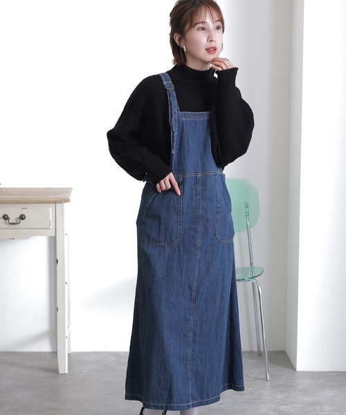 ElegChic(エレグシック)の「デニムサロペット スカート (スカート・レディース・ブルー/ワンウォッシュ・L/XL/XXL/4L/M)」の5枚目の写真
