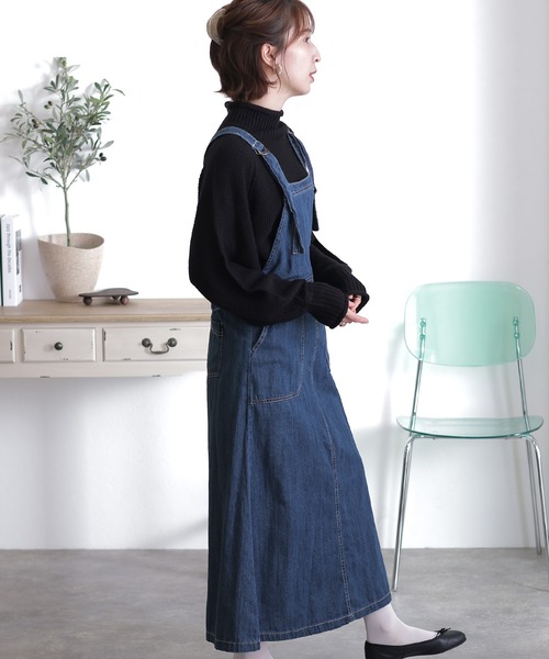 ElegChic(エレグシック)の「デニムサロペット スカート (スカート・レディース・ブルー/ワンウォッシュ・L/XL/XXL/4L/M)」の6枚目の写真