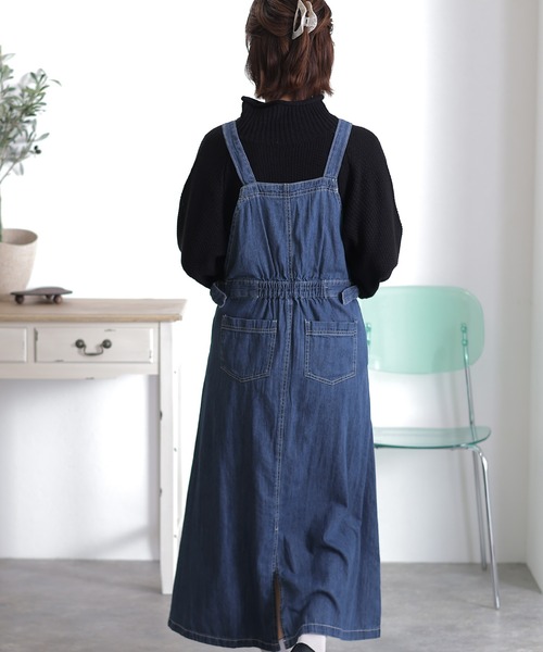 ElegChic(エレグシック)の「デニムサロペット スカート (スカート・レディース・ブルー/ワンウォッシュ・L/XL/XXL/4L/M)」の7枚目の写真