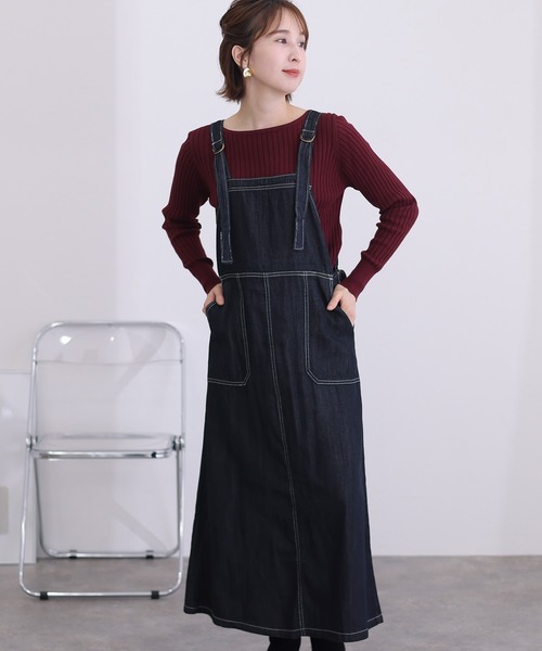 ElegChic(エレグシック)の「デニムサロペット スカート (スカート・レディース・ブルー/ワンウォッシュ・L/XL/XXL/4L/M)」の9枚目の写真