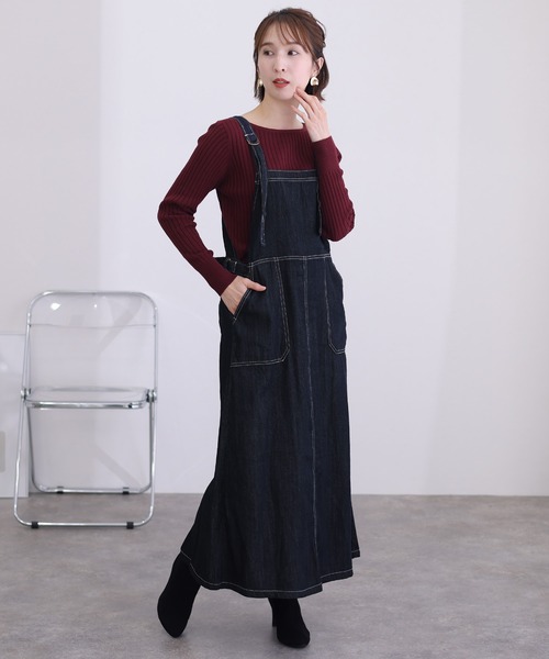 ElegChic(エレグシック)の「デニムサロペット スカート (スカート・レディース・ブルー/ワンウォッシュ・L/XL/XXL/4L/M)」の12枚目の写真