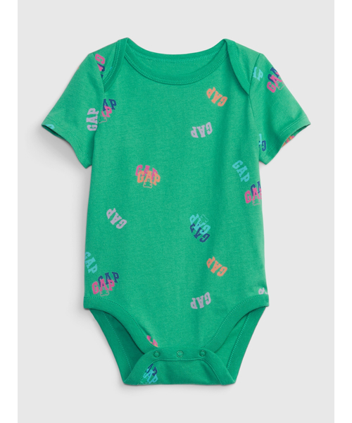 GAP（ギャップ）の「オーガニックコットン100% Gapロゴ ボディシャツ (ベビー)（ロンパース・キッズ・オフホワイト/エメラルド・12-18M/0-3M/6-12M/3-6M/18-24M）」の2枚目の写真