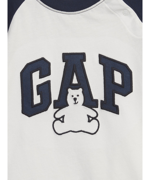 GAP（ギャップ）の「オーガニックコットン100% Gapロゴ ボディシャツ (ベビー)（ロンパース・キッズ・オフホワイト/エメラルド・12-18M/0-3M/6-12M/3-6M/18-24M）」の4枚目の写真