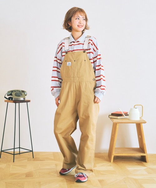 nemne store(ネンネストア)の「【低身長用サイズあり】ぽてとかっぷる かりん・ckarryコラボ/ワイドボーダーポロシャツ(ポロシャツ・レディース・ベージュ/グリーン/グレー・SMALL/MEDIUM)」の11枚目の写真