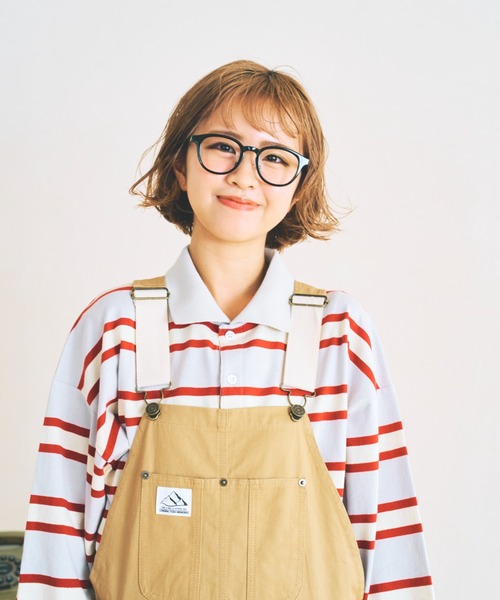 nemne store(ネンネストア)の「【低身長用サイズあり】ぽてとかっぷる かりん・ckarryコラボ/ワイドボーダーポロシャツ(ポロシャツ・レディース・ベージュ/グリーン/グレー・SMALL/MEDIUM)」の12枚目の写真