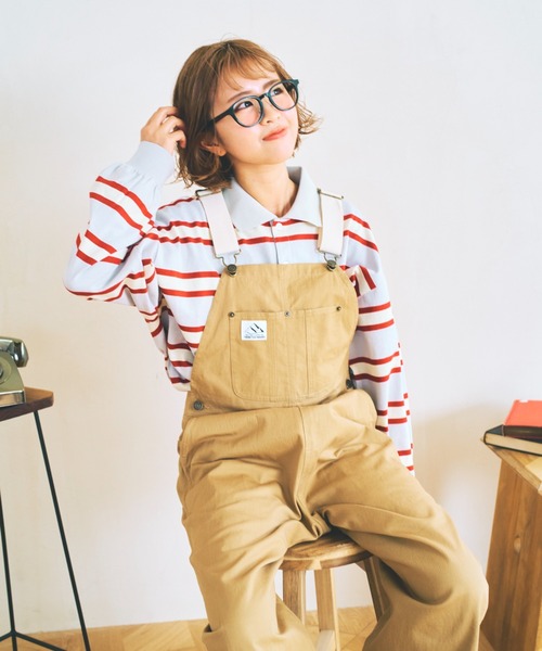 nemne store(ネンネストア)の「【低身長用サイズあり】ぽてとかっぷる かりん・ckarryコラボ/ワイドボーダーポロシャツ(ポロシャツ・レディース・ベージュ/グリーン/グレー・SMALL/MEDIUM)」の16枚目の写真