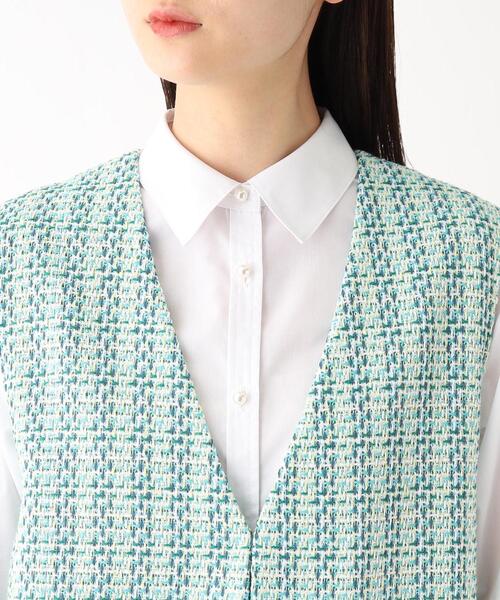 OPAQUE.CLIP(オペークドットクリップ)の「◆MIXツイードベスト(ベスト・レディース・アイボリー系3/ブルー系8・40/38)」の15枚目の写真