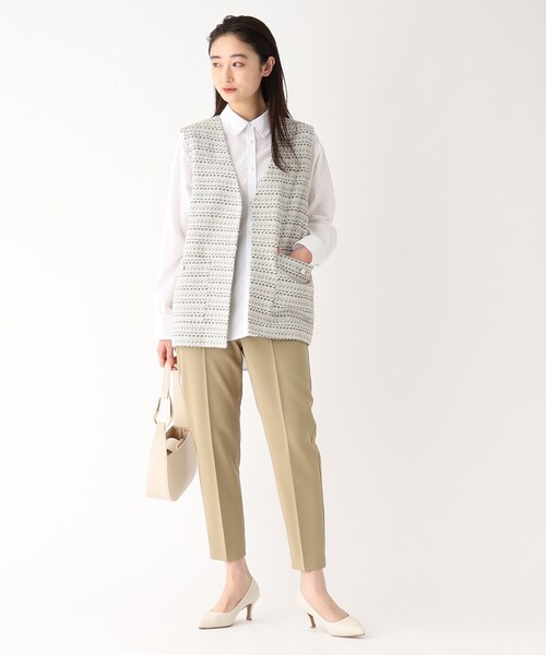 OPAQUE.CLIP(オペークドットクリップ)の「◆MIXツイードベスト(ベスト・レディース・アイボリー系3/ブルー系8・40/38)」の6枚目の写真