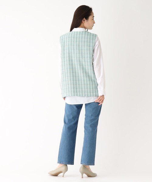 OPAQUE.CLIP(オペークドットクリップ)の「◆MIXツイードベスト(ベスト・レディース・アイボリー系3/ブルー系8・40/38)」の4枚目の写真