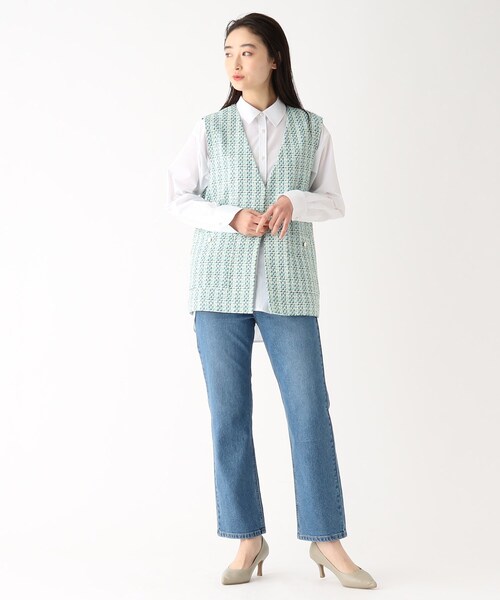 OPAQUE.CLIP(オペークドットクリップ)の「◆MIXツイードベスト(ベスト・レディース・アイボリー系3/ブルー系8・40/38)」の19枚目の写真