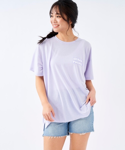 Ocean Pacific（オーシャンパシフィック）の「【OP:オーピー】レディース半袖UVTシャツ　水陸両用　バックプリント（Tシャツ/カットソー・レディース・ラベンダー/ピンク/ホワイト/レッド/ブラック・LARGE/MEDIUM/X-LARGE）」の4枚目の写真
